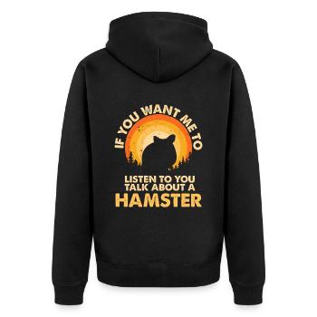 Entendre parler des hamsters animaux - Veste à capuche bio Premium Unisexe - noir - Dos - Nico (187cm)