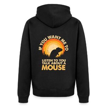Entendre parler de souris animale - Veste à capuche bio Premium Unisexe - noir - Dos - Nico (187cm)