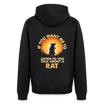 Écoutez parler de Rat animal - Veste à capuche bio Premium Unisexe - noir - Dos - Nico (187cm)