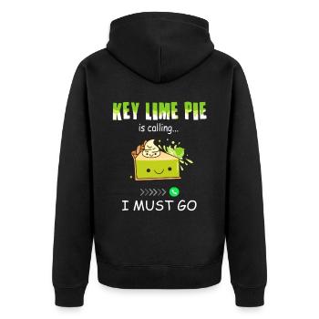Funny Lemon Cake Design - Unisex Premium Organic Zip Hoodie - black - Back - Nico (187cm)