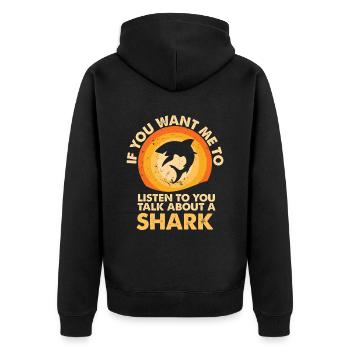 Écoutez parler de requin animal - Veste à capuche bio Premium Unisexe - noir - Dos - Nico (187cm)