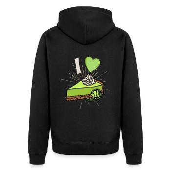 Funny I Love Lemon Cake Design - Unisex Premium Organic Zip Hoodie - black - Back - Nico (187cm)