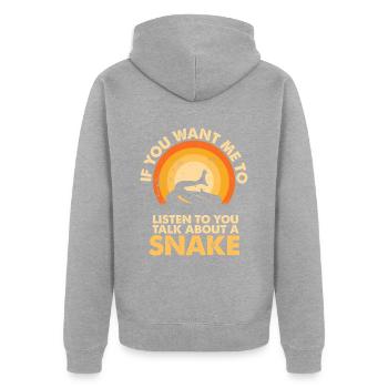 Entendre parler des serpents animaux - Veste à capuche bio Premium Unisexe - gris chiné - Dos - Nico (187cm)