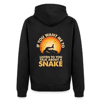 Entendre parler des serpents animaux - Veste à capuche bio Premium Unisexe - noir - Dos - Nico (187cm)