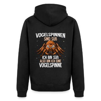 Vogelspinnen Sind Süß Vogelspinne - Unisex Premium Bio Zip Hoodie - Schwarz - Hinten - Nico (187cm)