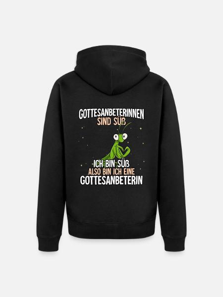 Gottesanbeterinnen Sind Süß Gottesanbeterin - Unisex Premium Bio Zip Hoodie - Schwarz