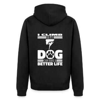 Chien d’escalade - Veste à capuche bio Premium Unisexe - noir - Dos - Nico (187cm)