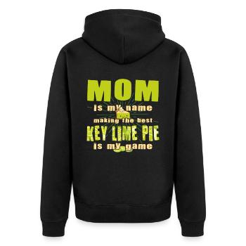 Funny Mother Lemon Cake Design - Unisex Premium Organic Zip Hoodie - black - Back - Nico (187cm)