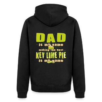Funny Dad Lemon Cake Design - Unisex Premium Organic Zip Hoodie - black - Back - Nico (187cm)