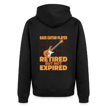 Bassist Bass Gitarre Basser Im Ruhestand - Unisex Premium Bio Zip Hoodie - Schwarz - Hinten - Nico (187cm)