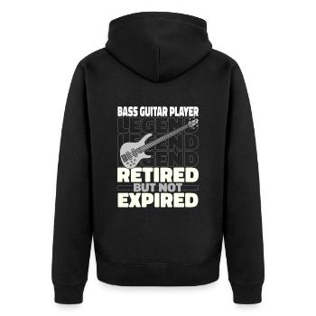 Bassist Bass Gitarre Basser Im Ruhestand - Unisex Premium Bio Zip Hoodie - Schwarz - Hinten - Nico (187cm)