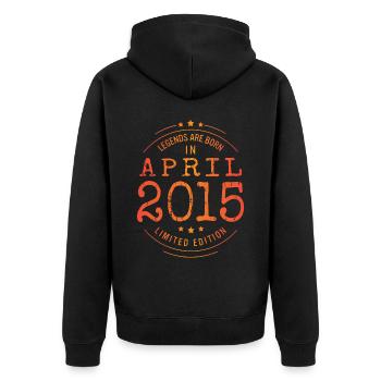 Anniversaire Avril 2015 Edition Limitée Millésime - Veste à capuche bio Premium Unisexe - noir - Dos - Nico (187cm)