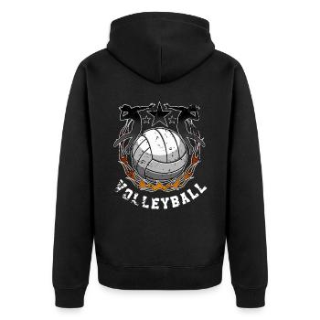 Volleyball - Unisex Premium Organic Zip Hoodie - black - Back - Nico (187cm)