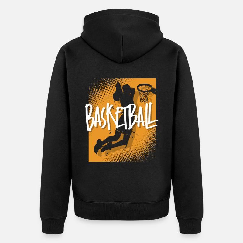 Joueurs de basket-ball - Veste à capuche bio Premium Unisexe - noir