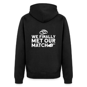 Braut Bräutigam Partneroutfit Hochzeit - Unisex Premium Bio Zip Hoodie - Schwarz - Hinten - Nico (187cm)