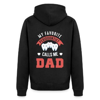 Zahnarzt, Parodontist - Unisex Premium Bio Zip Hoodie - Schwarz - Hinten - Nico (187cm)