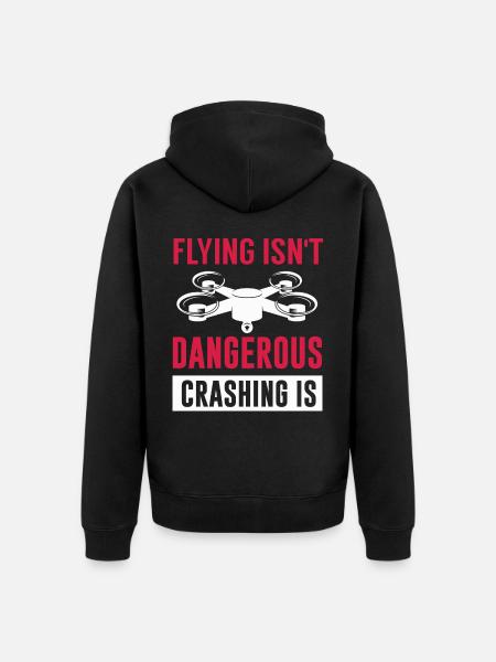 Drone pilot, aerial drone, multicopter, - Unisex Premium Organic Zip Hoodie - black