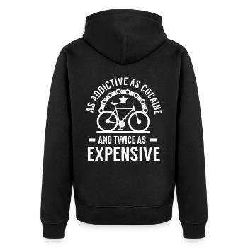 Mountain bike - Unisex Premium Organic Zip Hoodie - black - Back - Nico (187cm)
