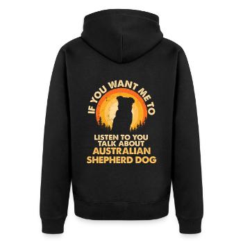 Parlez du chien Berger australien - Veste à capuche bio Premium Unisexe - noir - Dos - Nico (187cm)