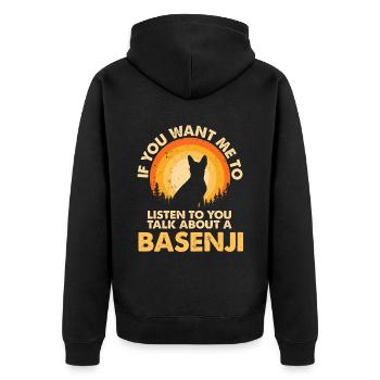 Parlez du chien Basenji - Veste à capuche bio Premium Unisexe - noir - Dos - Nico (187cm)