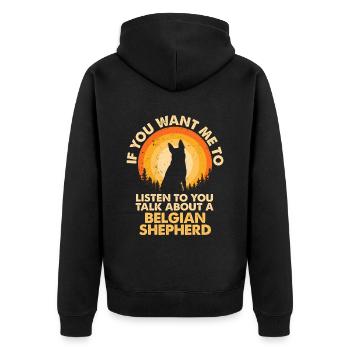 Sprechen Sie Über Hunde Belgian Shepherd - Unisex Premium Bio Zip Hoodie - Schwarz - Hinten - Nico (187cm)