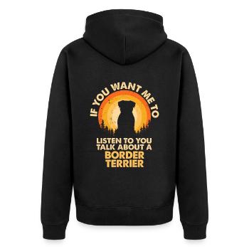 Talk about dog border terriers - Unisex Premium Organic Zip Hoodie - black - Back - Nico (187cm)