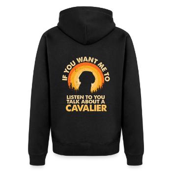 Parlez de chien cavalier - Veste à capuche bio Premium Unisexe - noir - Dos - Nico (187cm)