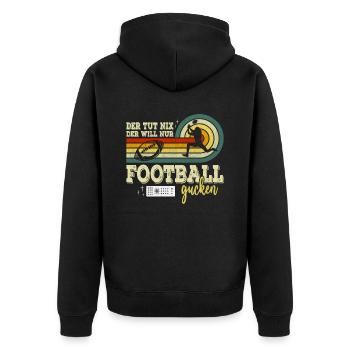 Il ne fait rien qui veut juste regarder le football - Veste à capuche bio Premium Unisexe - noir - Dos - Nico (187cm)