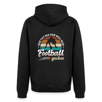 Il ne fait rien qui veut juste regarder le football - Veste à capuche bio Premium Unisexe - noir - Dos - Nico (187cm)