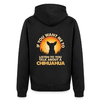 Parlez de chien Chihuahua - Veste à capuche bio Premium Unisexe - noir - Dos - Nico (187cm)