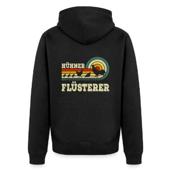 Chicken Whisperer Agriculture Gockel Chicken Chickens - Unisex Premium Organic Zip Hoodie - black - Back - Nico (187cm)