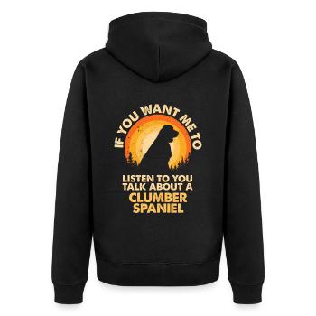 Talk about dog Clumber Spaniel - Unisex Premium Organic Zip Hoodie - black - Back - Nico (187cm)