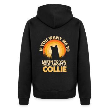 Parlez de dog collie - Veste à capuche bio Premium Unisexe - noir - Dos - Nico (187cm)