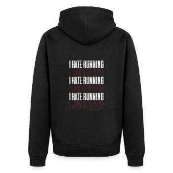 Running Runner Jogging Jogging Runner Cadeau - Veste à capuche bio Premium Unisexe - noir - Dos - Nico (187cm)