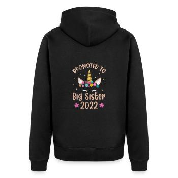 Grande sœur Frère frères et sœurs Cadeau - Veste à capuche bio Premium Unisexe - noir - Dos - Nico (187cm)