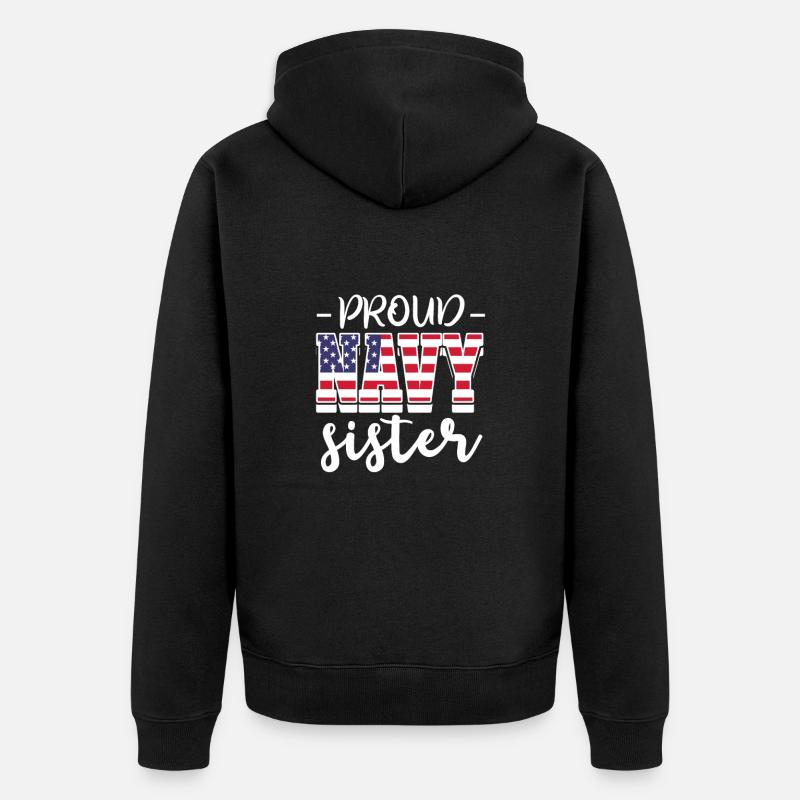 Schwester - Unisex Premium Bio Zip Hoodie - Schwarz