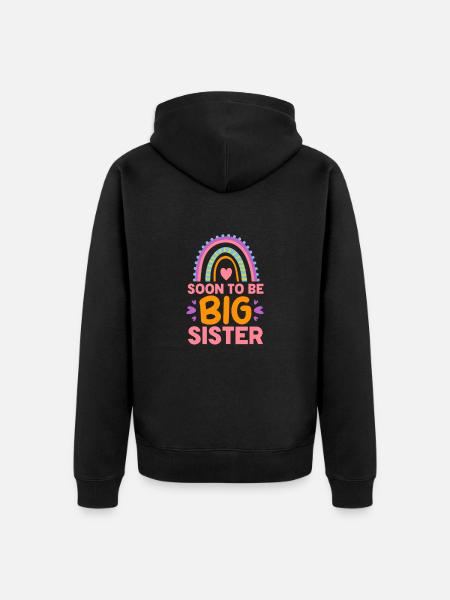 Older sister - Unisex Premium Organic Zip Hoodie - black