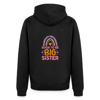 Grande sœur Frère frères et sœurs Cadeau - Veste à capuche bio Premium Unisexe - noir - Dos - Nico (187cm)