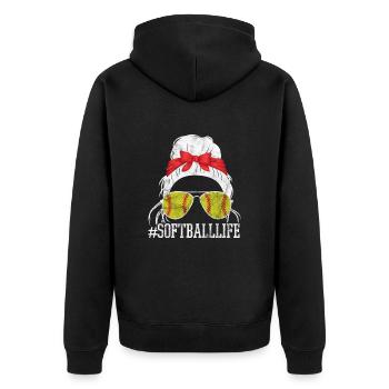 Softball - Veste à capuche bio Premium Unisexe - noir - Dos - Nico (187cm)