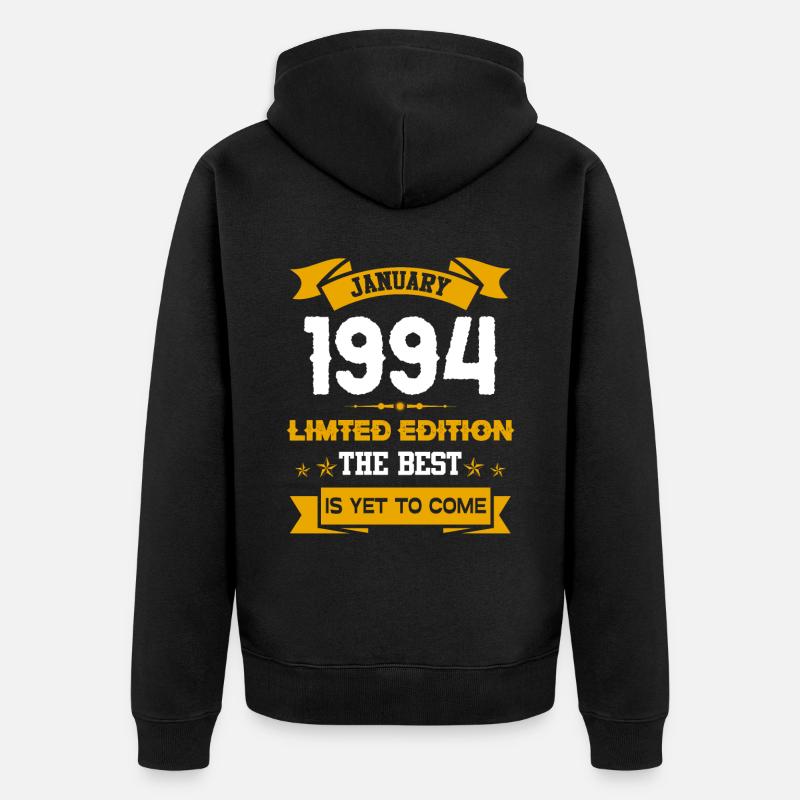 Janvier 1994 Cadeau d’anniversaire - Veste à capuche bio Premium Unisexe - noir