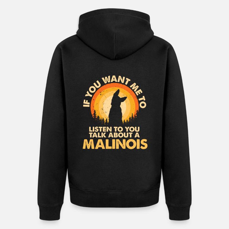 Parlez de chien Malinois - Veste à capuche bio Premium Unisexe - noir