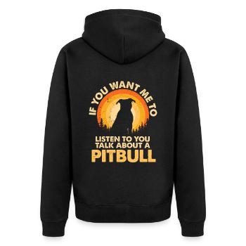 Talk about dog Pitbull - Unisex Premium Organic Zip Hoodie - black - Back - Nico (187cm)