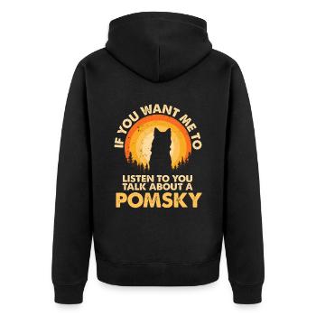 Parlez du chien Pomsky - Veste à capuche bio Premium Unisexe - noir - Dos - Nico (187cm)