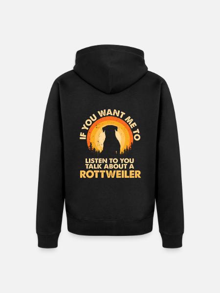 Talk about dog Rottweiler - Unisex Premium Organic Zip Hoodie - black