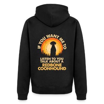 Parlez du chien Redbone Coonhound - Veste à capuche bio Premium Unisexe - noir - Dos - Nico (187cm)