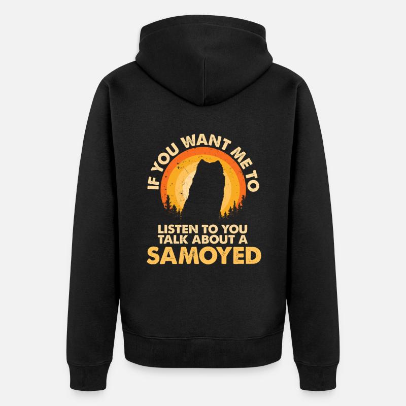 Parlez du chien Samoyède - Veste à capuche bio Premium Unisexe - noir