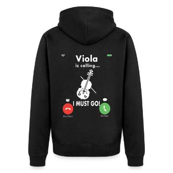 Violine Musik Geige Violinspieler Musikerin - Unisex Premium Bio Zip Hoodie - Schwarz - Hinten - Nico (187cm)
