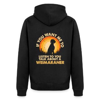 Parlez du chien Weimaraner - Veste à capuche bio Premium Unisexe - noir - Dos - Nico (187cm)