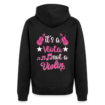 Violine Musik Geige Violinspieler Musikerin - Unisex Premium Bio Zip Hoodie - Schwarz - Hinten - Nico (187cm)