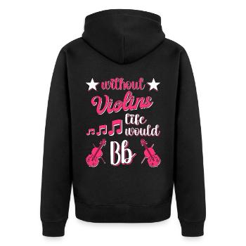 Violine Musik Geige Violinspieler Musikerin - Unisex Premium Bio Zip Hoodie - Schwarz - Hinten - Nico (187cm)